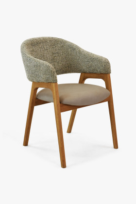 Kreslo s podrúčkami sivý dub